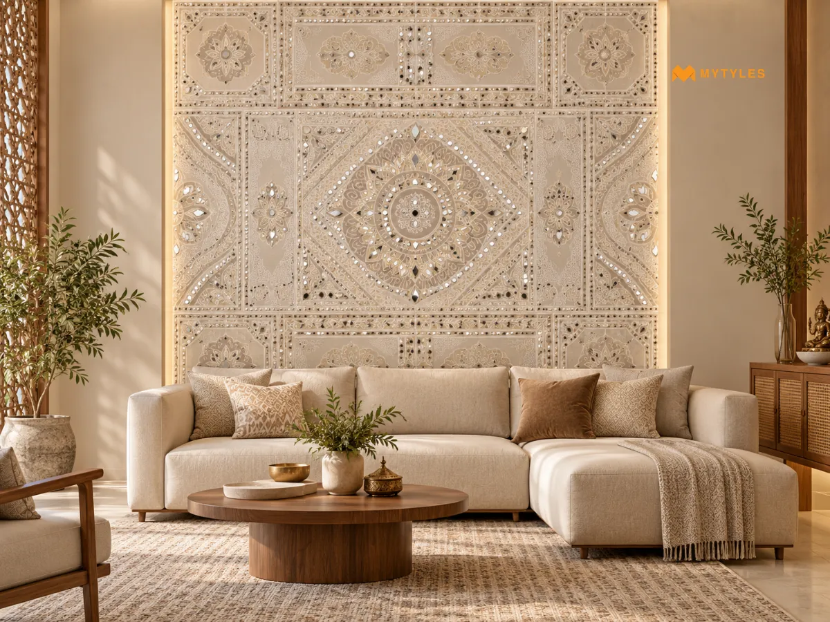 Mirror Tiles for a Statement Accent Wall 